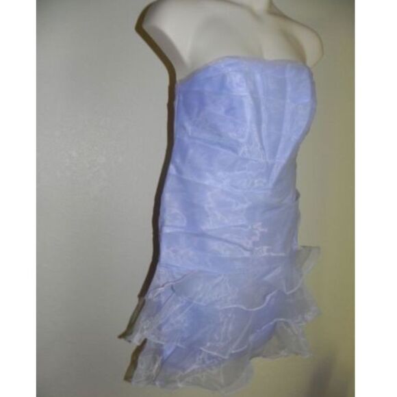 Davids Bridal Dress Size 10 Bluebird Strapless - Picture 2 of 4